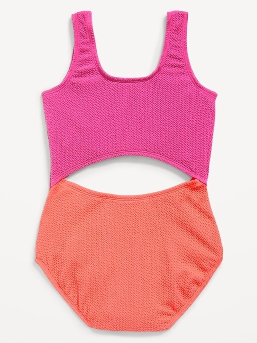 Old Navy Girls Color Block Cutout One Piece Swimsuit Textured Swm Size Small 6/7